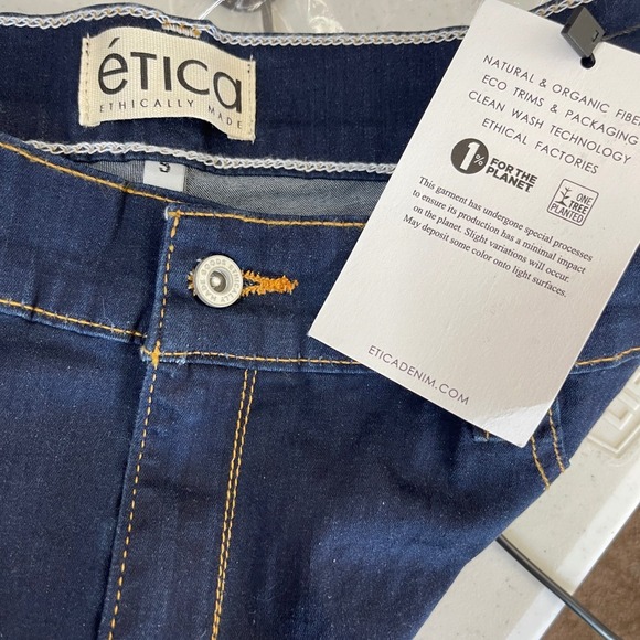 NWT ETICA Dark Blue Wash High Rise Skinny Jeans, 32/33 - Picture 5 of 7